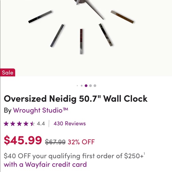 Oversized Wall Clock Decor - Picture 3 of 5